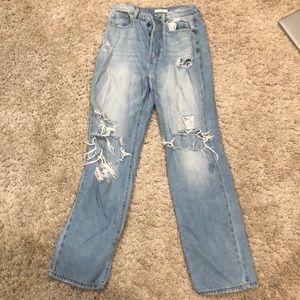 Blue baggy ripped jeans